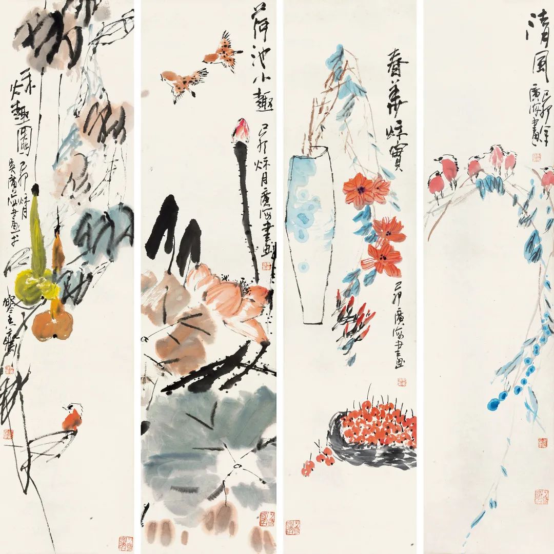 吳廣海? 花鳥（四屏）