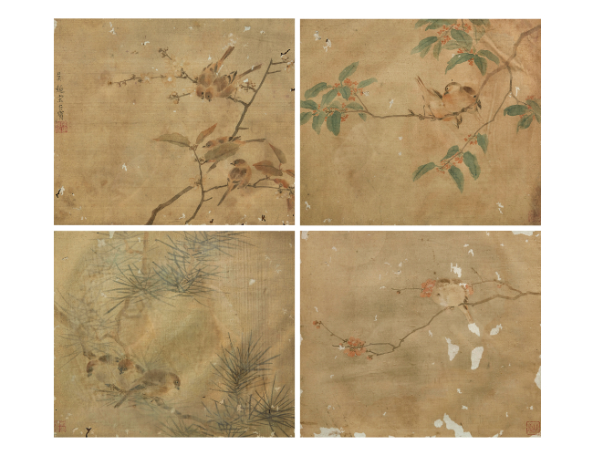宋光寶  花鳥(niǎo)四屏