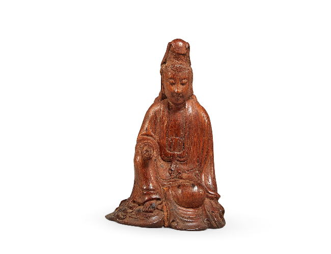 清  竹雕書(shū)卷觀音