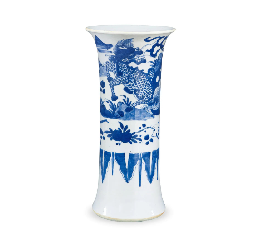 清順治青花麒麟芭蕉紋花觚.png