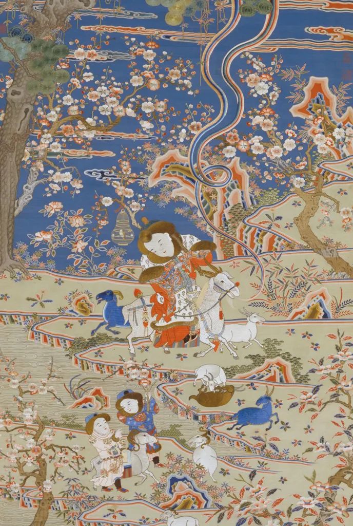 緙絲加繡九陽(yáng)消寒圖 清乾隆，蘇州繡制，縱213厘米，橫119厘米。清宮舊藏。.jpg